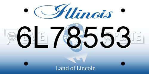 6L78553 Illinois License Plate