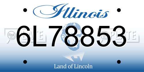 6L78853 Illinois License Plate
