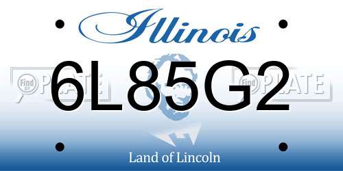 6L85G2 Illinois License Plate