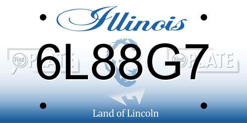 6L88G7 Illinois License Plate