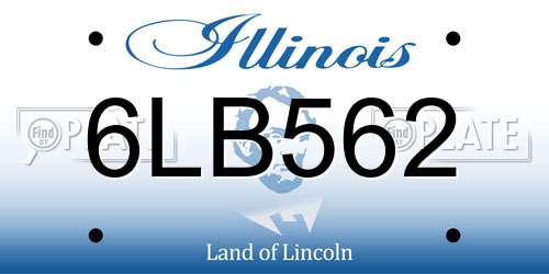 6LB562 Illinois License Plate