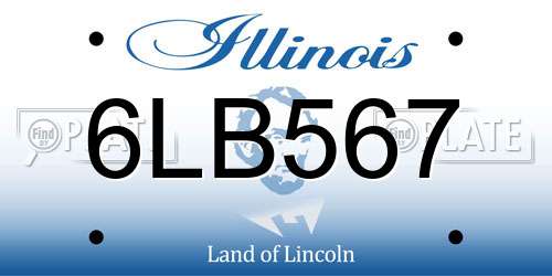 6LB567 Illinois License Plate