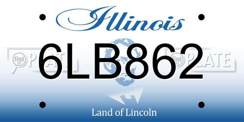 6LB862 Illinois License Plate