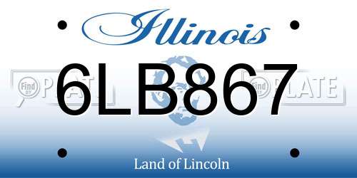 6LB867 Illinois License Plate