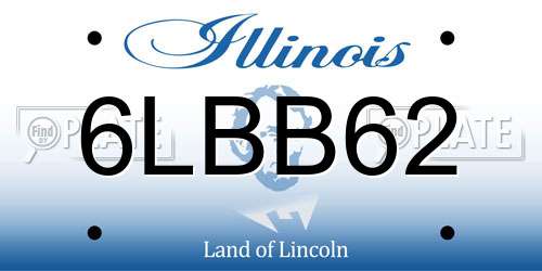6LBB62 Illinois License Plate