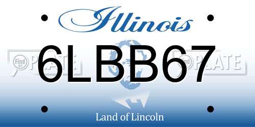 6LBB67 Illinois License Plate