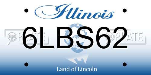 6LBS62 Illinois License Plate