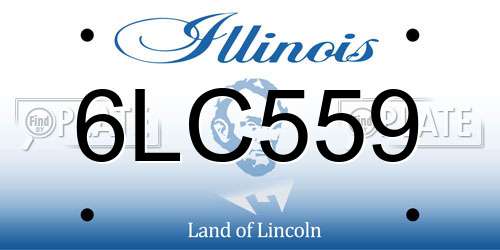 6LC559 Illinois License Plate