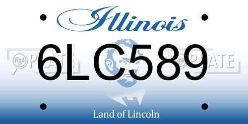 6LC589 Illinois License Plate