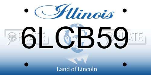 6LCB59 Illinois License Plate
