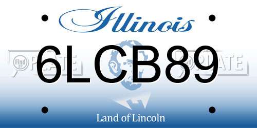 6LCB89 Illinois License Plate