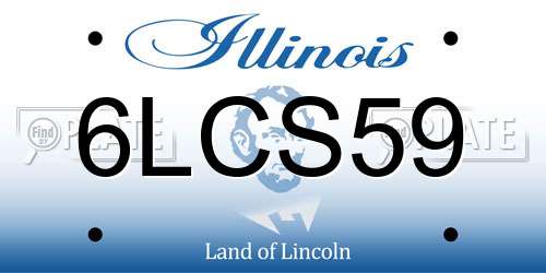 6LCS59 Illinois License Plate