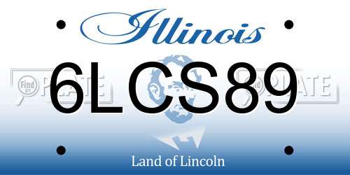 6LCS89 Illinois License Plate
