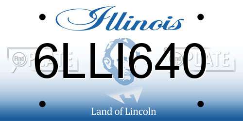 6LLI640 Illinois License Plate