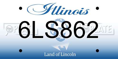 6LS862 Illinois License Plate