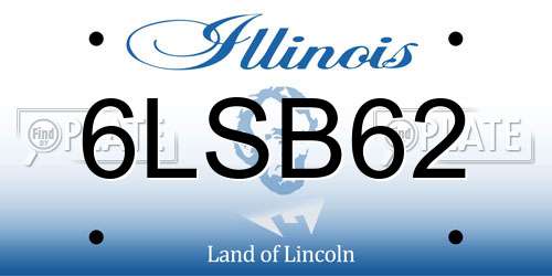 6LSB62 Illinois License Plate