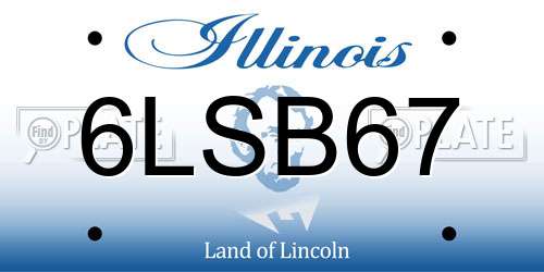 6LSB67 Illinois License Plate