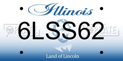 6LSS62 Illinois License Plate