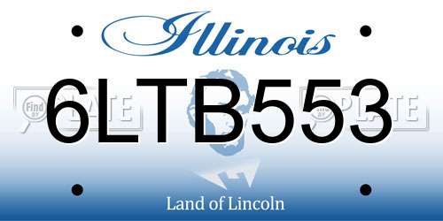6LTB553 Illinois License Plate