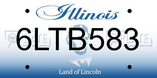 6LTB583 Illinois License Plate