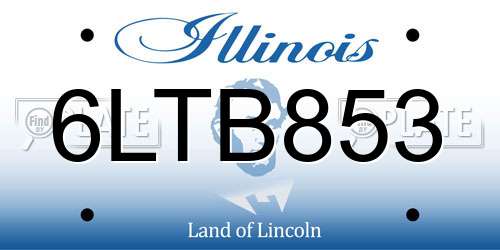 6LTB853 Illinois License Plate