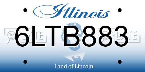 6LTB883 Illinois License Plate