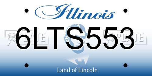 6LTS553 Illinois License Plate