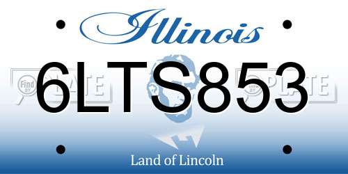 6LTS853 Illinois License Plate