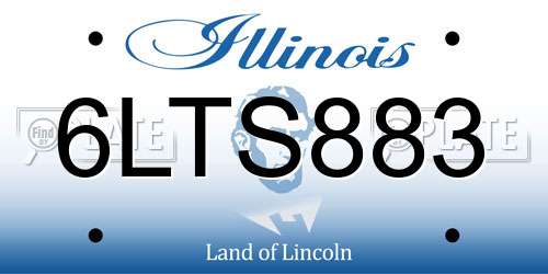 6LTS883 Illinois License Plate