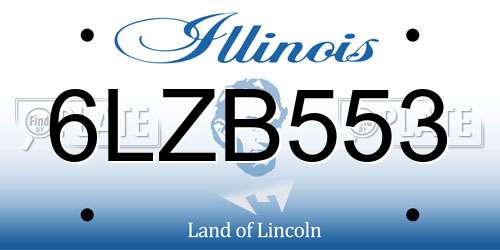 6LZB553 Illinois License Plate