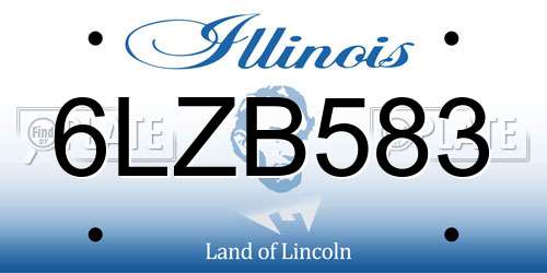 6LZB583 Illinois License Plate