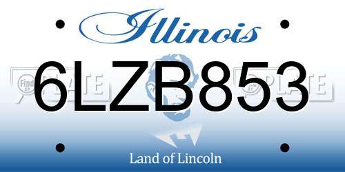 6LZB853 Illinois License Plate