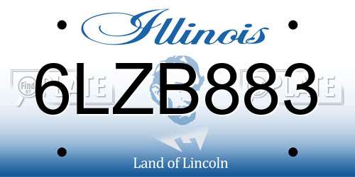 6LZB883 Illinois License Plate