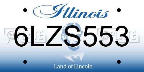 6LZS553 Illinois License Plate