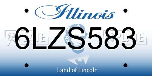 6LZS583 Illinois License Plate