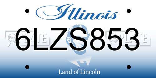 6LZS853 Illinois License Plate