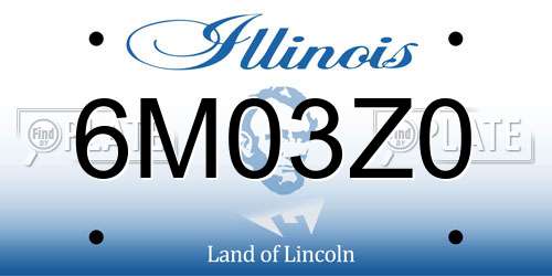 6M03Z0 Illinois License Plate