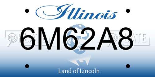 6M62A8 Illinois License Plate