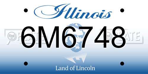 6M6748 Illinois License Plate
