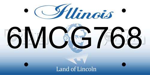 6MCG768 Illinois License Plate