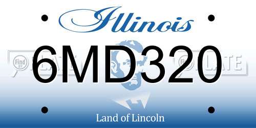6MD320 Illinois License Plate