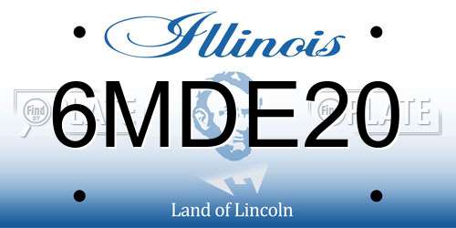 6MDE20 Illinois License Plate