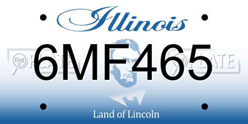 6MF465 Illinois License Plate