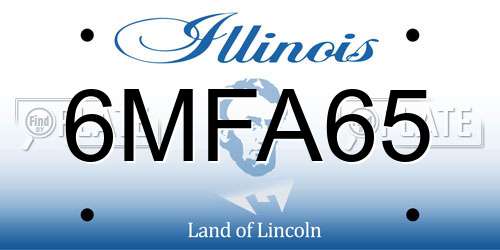 6MFA65 Illinois License Plate