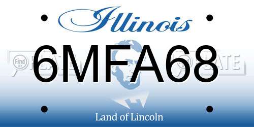 6MFA68 Illinois License Plate