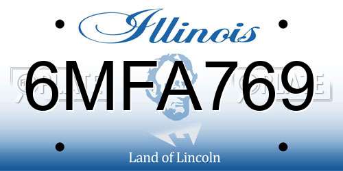 6MFA769 Illinois License Plate