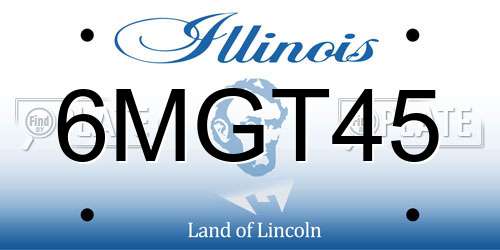6MGT45 Illinois License Plate