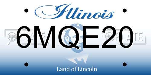 6MQE20 Illinois License Plate