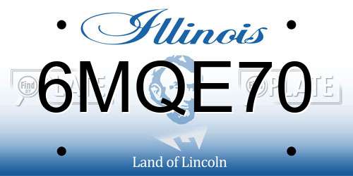 6MQE70 Illinois License Plate