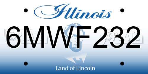 6MWF232 Illinois License Plate